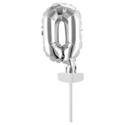 Tårtdekoration Sifferballong Mini Silver