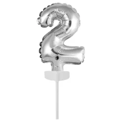 Tårtdekoration Sifferballong Mini Silver