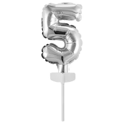 Tårtdekoration Sifferballong Mini Silver