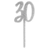 Tårtdekoration 30 Silver i Akryl