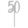 Tårtdekoration 50 Silver i Akryl