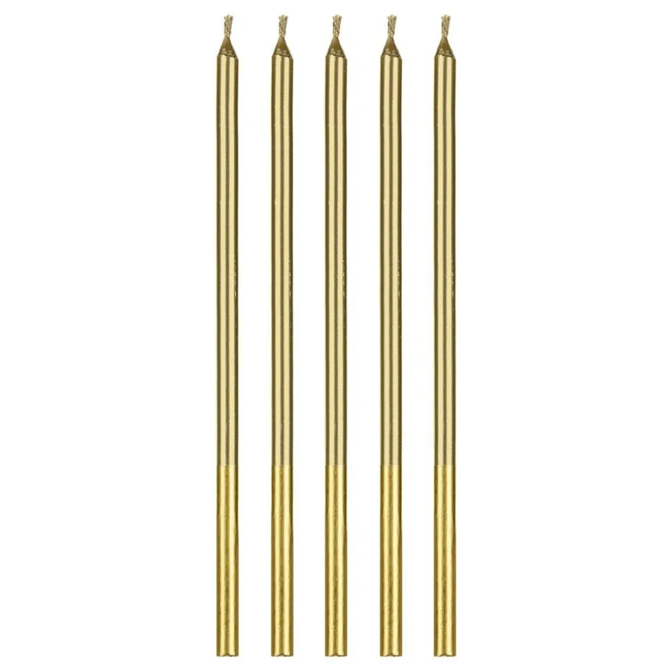 Tårtljus Långa Guld