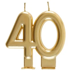Tårtljus 40 Matt Guld
