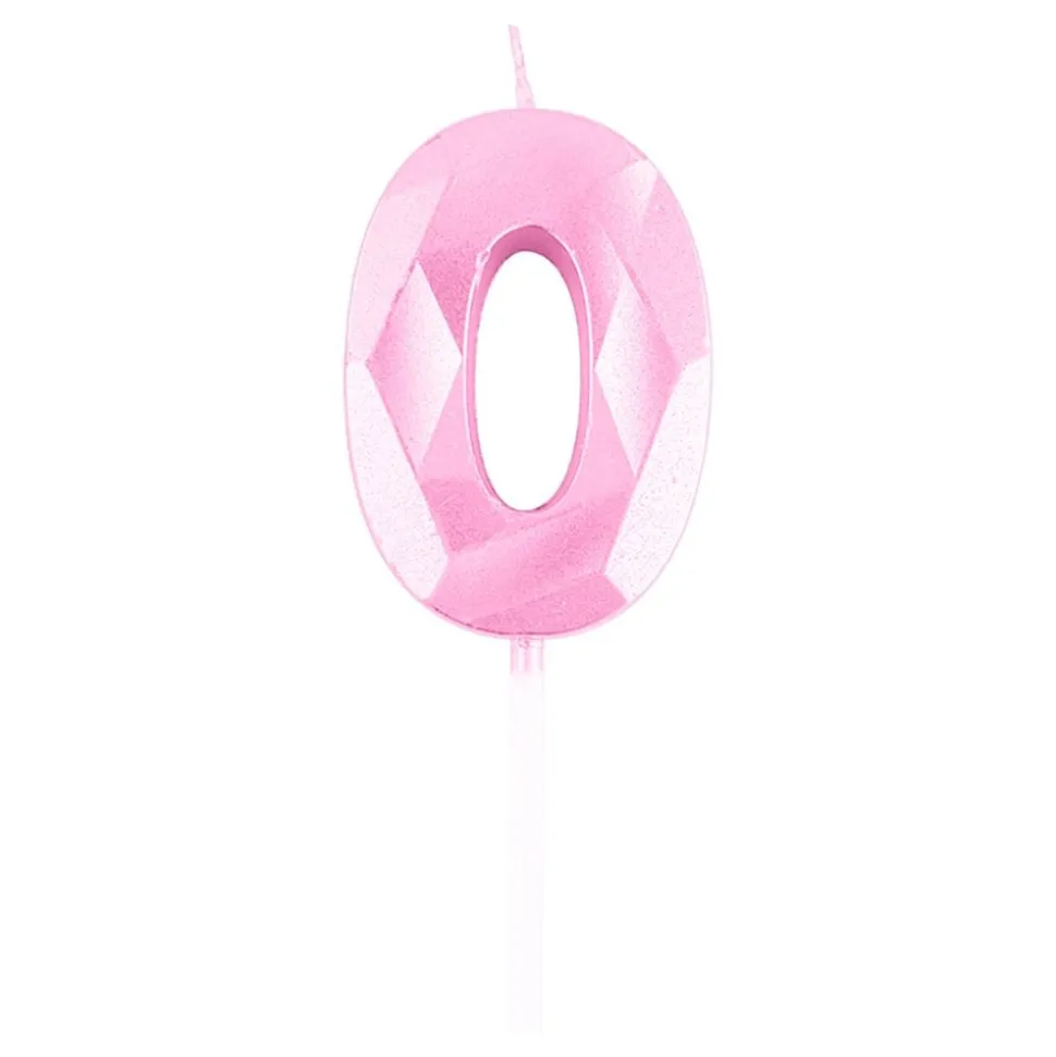 Tårtljus Siffra Diamond Ljusrosa