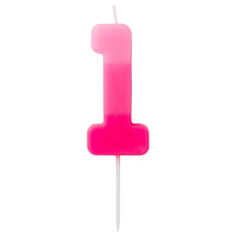 Tårtljus Siffra Rosa