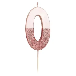 Tårtljus Siffra Roséguld/Glitter