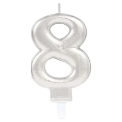 Tårtljus Siffra Silver Metallic