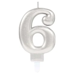 Tårtljus Siffra Silver Metallic