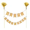 Tårtvimpel Happy Birthday Guld
