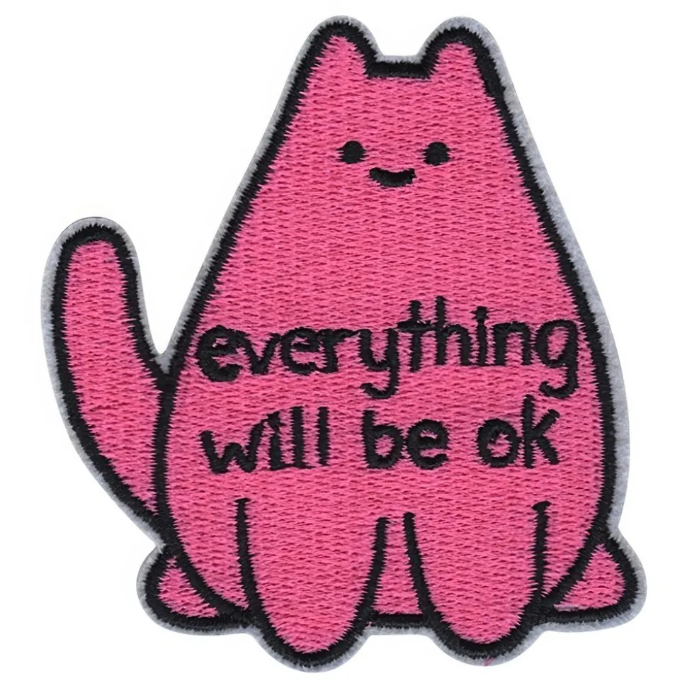 Tygmärke Katt Everything Will Be OK