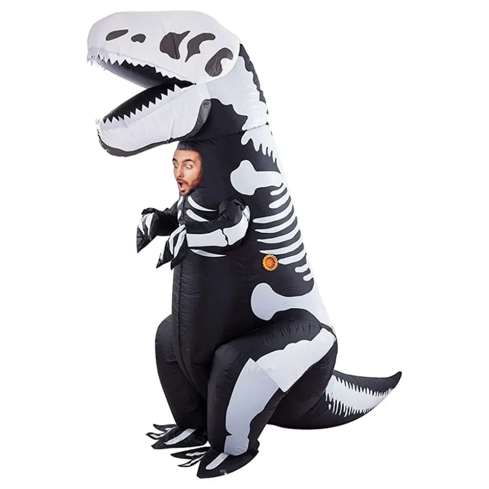 Uppblåsbar T-Rex Skelett Maskeraddräkt