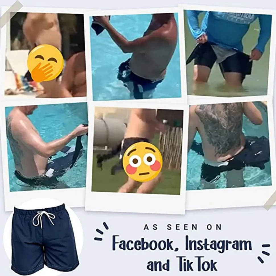 Vattenlösliga Badshorts Röd