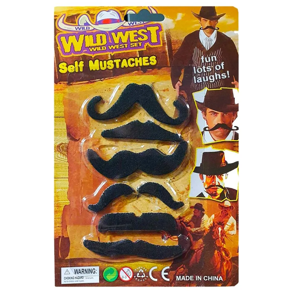 Vilda Västern Cowboy Mustascher