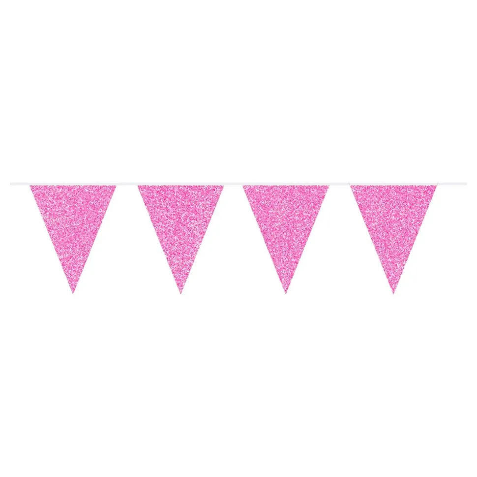 Vimpelgirlang Magenta Glittrig