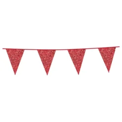 Vimpelgirlang Röd Glitter