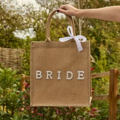 Väska i Jute Bride med Rosett